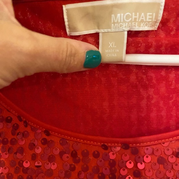 Red sequin Michael Kors holiday dress, size X-Large - Picture 2 of 8